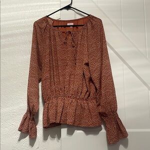 Women's Brown Floral Blouse